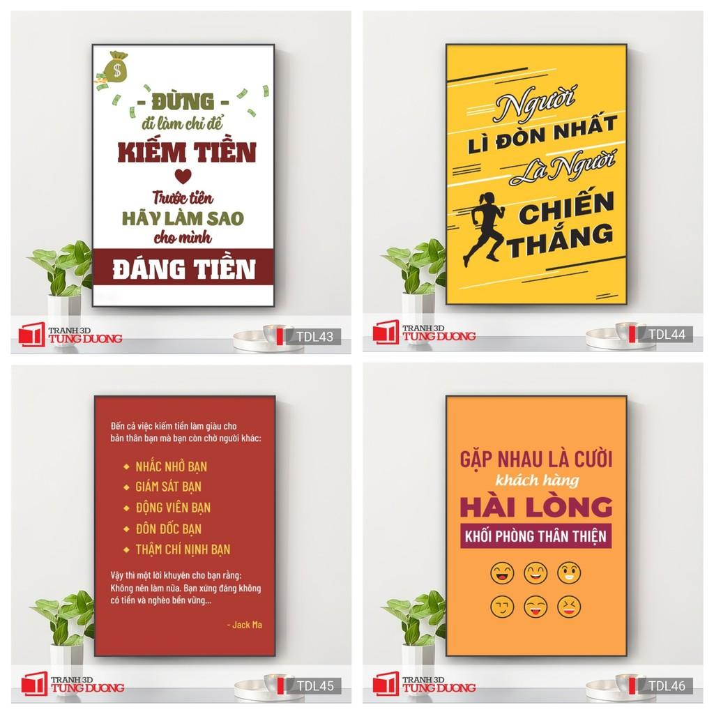 Tranh treo tường động lực văn phòng câu nói slogan truyền cảm hứng, tranh canvas trang trí DL25