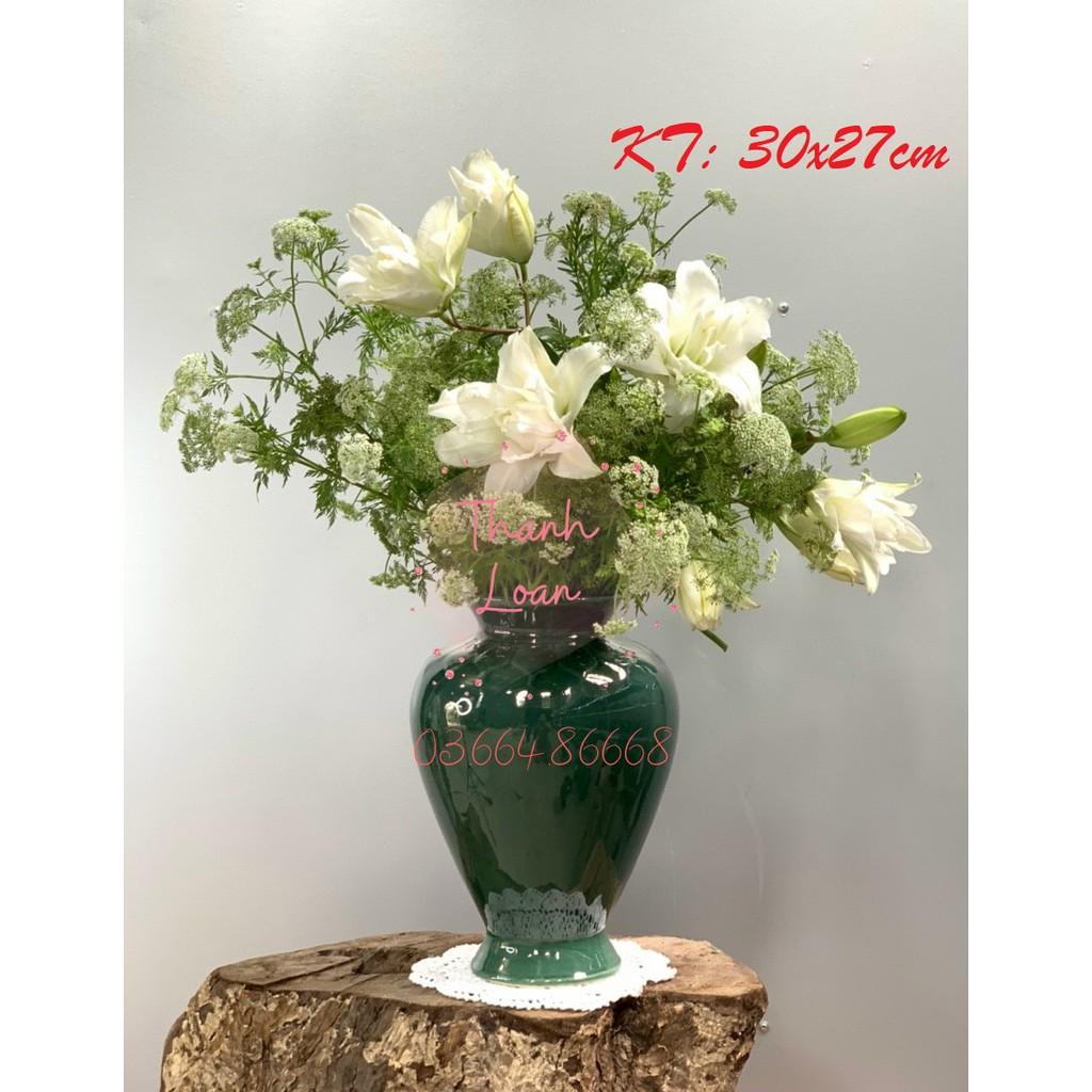 Lọ hoa - Bình hoa gốm sứ Bát Tràng cao cấp - Men hỏa biến - Cỡ lớn - Hàng đẹp