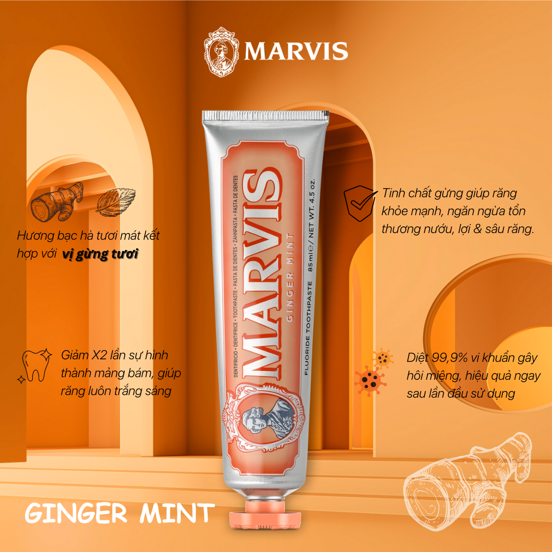 Kem đánh răng Marvis Toothpaste 85ml-75ml nhiều mùi hương