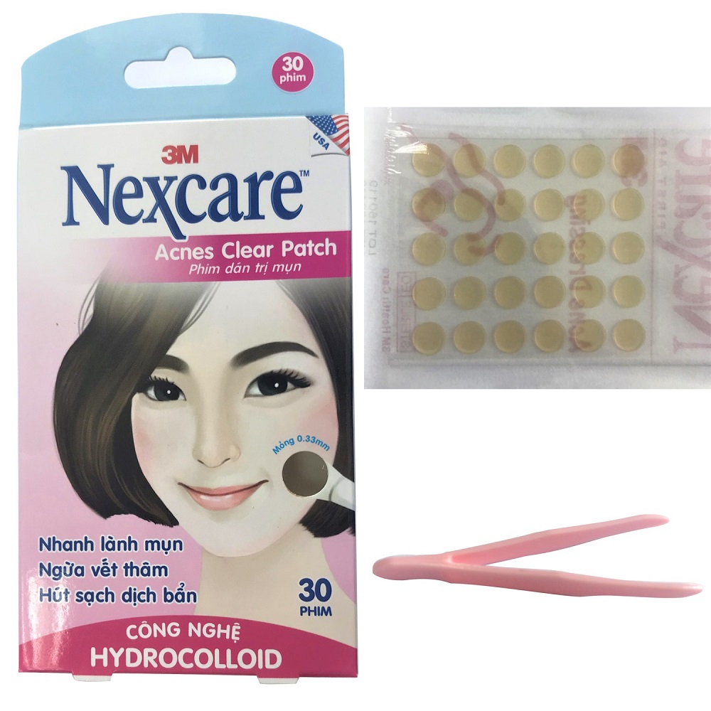 Hộp 30 miếng dán trị mụn 3M Nexcare TA-030, sản xuất tại Đài Loan