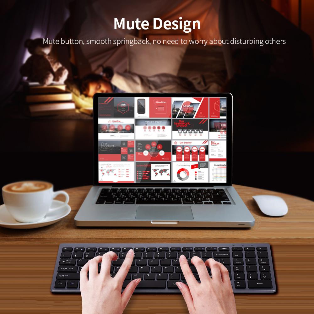 Bàn phím không dây 2.4G siêu mỏng cho PC Máy tính xách tay