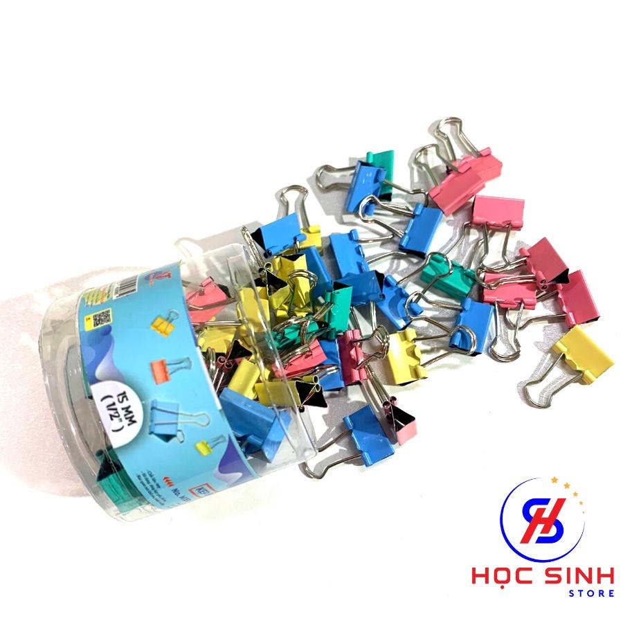 Lon 60 cái kẹp bướm màu Gstar size nhỏ 15mm kẹp giấy tờ, tài liệu