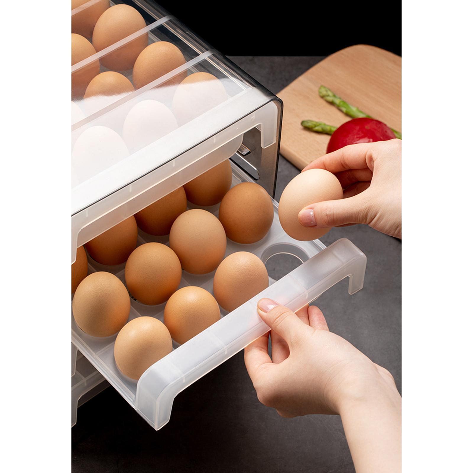 Eggs Holder, Eggs Container Reusable Egg Organizer Bins Eggs Tray Bins Eggs Storage Box, for Kitchen Countertop Restaurant Fridge Cabinet