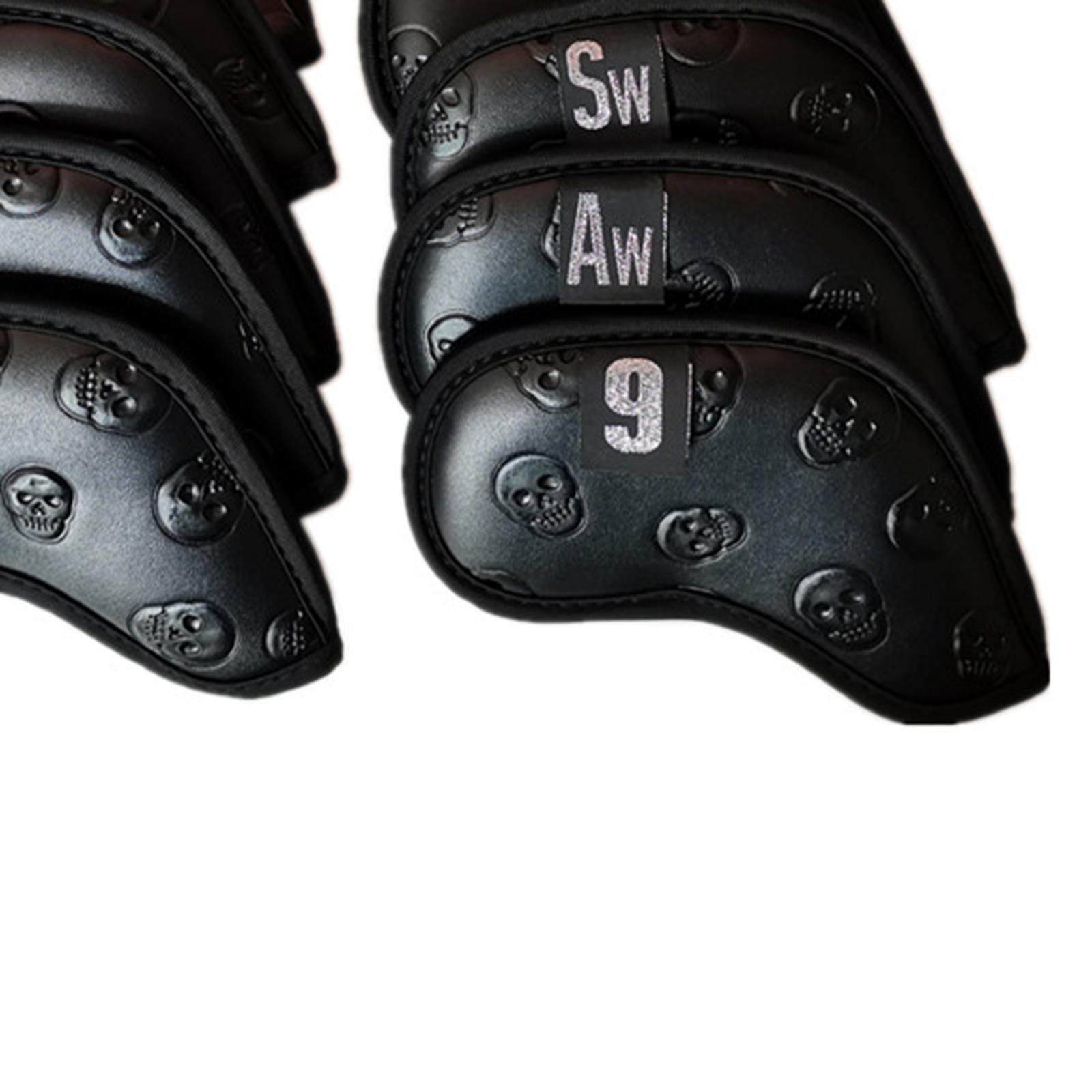 Golf Iron Headcover Durable Club Head Covers Protection Protector PU Leather