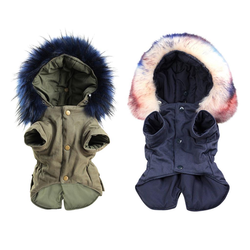 Elasticated  Collar Dog Coat Winter Small Pet Cat Jacket Clothes Apparel