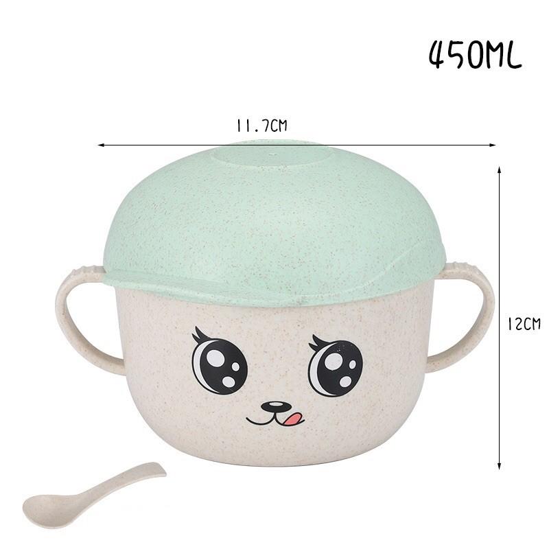 Ca lúa mạch 2 quai có nắp đậy hình tai thỏ tặng kèm muỗng