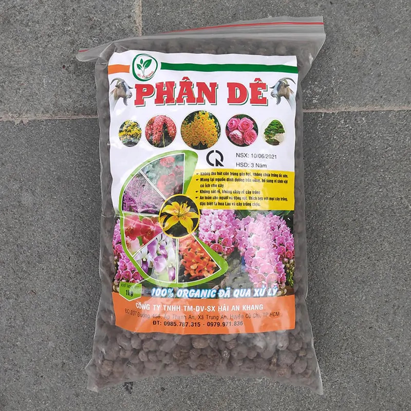 Phân dê dùng cho hoa lan và cây cảnh đã xử lý - gói 1kg