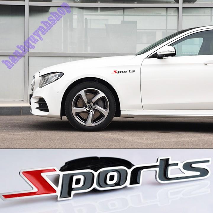 Tem Chữ Sports 3D Thể Thao Hợp Kim Nhôm Dán Ô Tô Xe Hơi