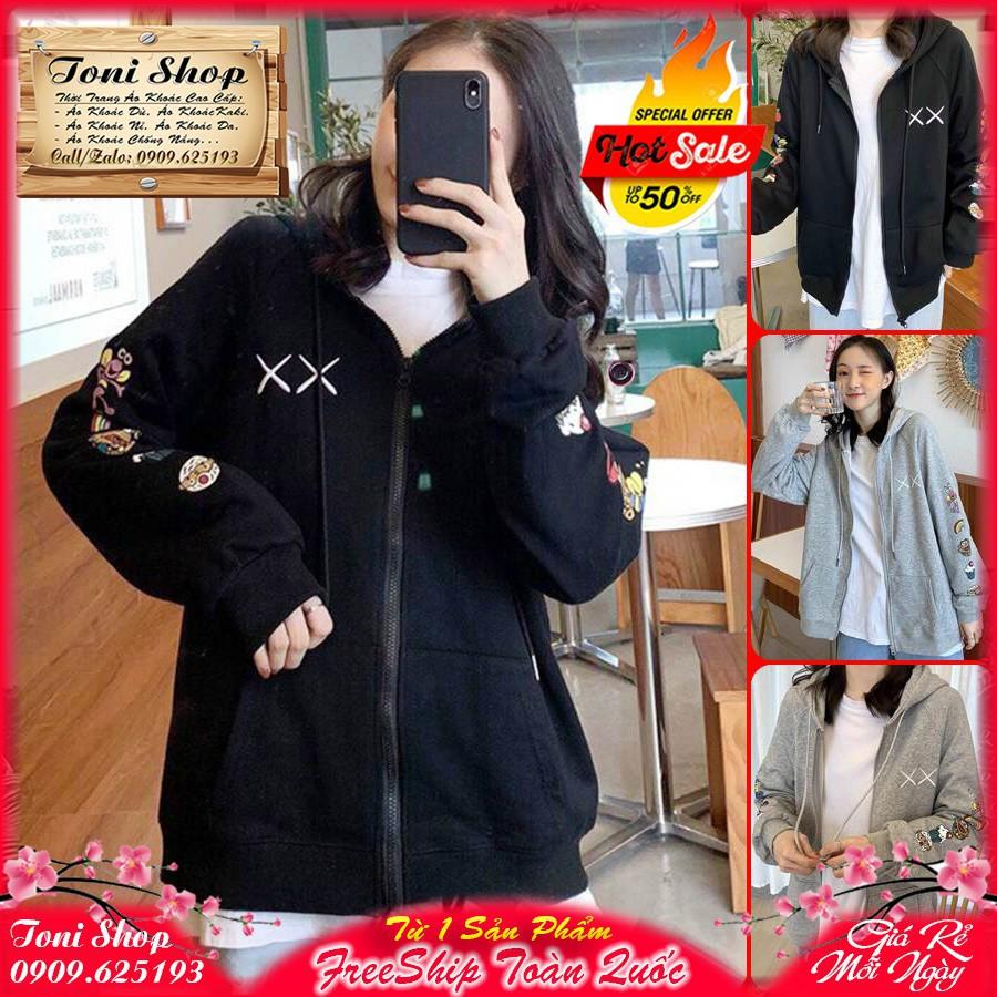 ÁO HOODIE - ÁO KHOÁC NỈ NGOẠI Dây Kéo XX (HD2080 - In Hoạt Hình Tay) (Bảo Bảo Store