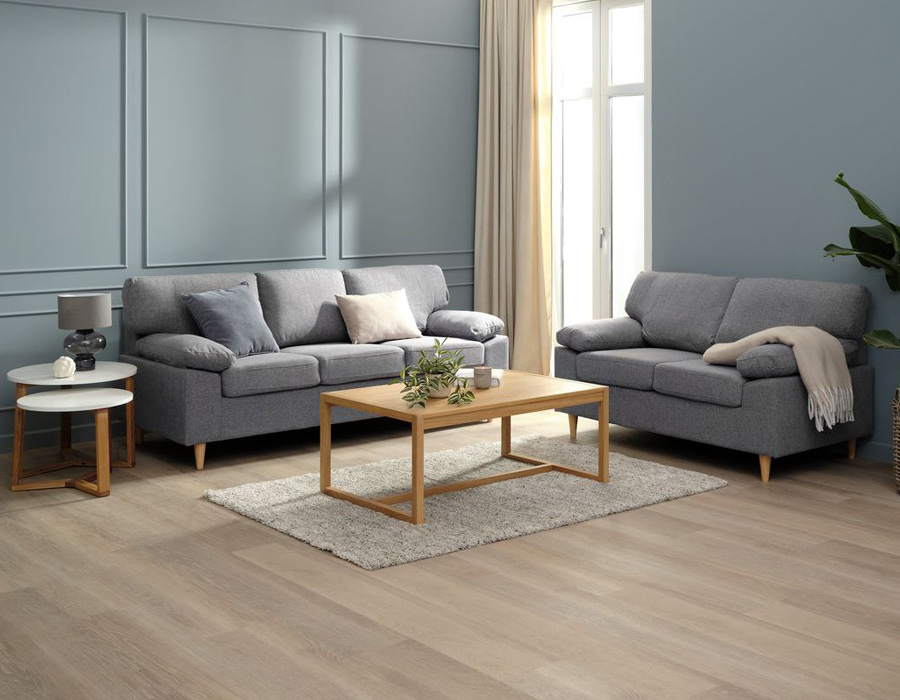 Sofa | JYSK Gedved | Polyester | xám/xám nhạt | nhiều kích thước