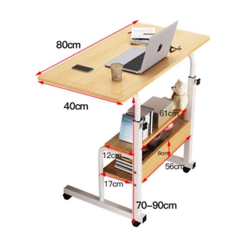 Bàn Làm Việc Bàn Đọc Sách Tại Giường Có Bánh Xe Tiện Lợi UDesk&Dura