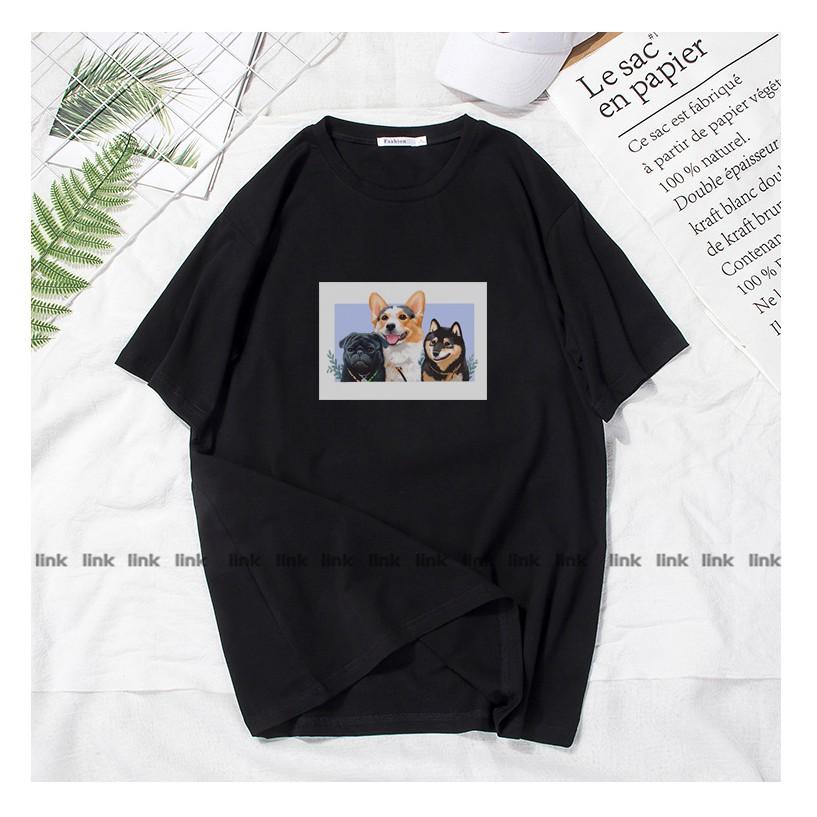 Áo thun nữ CHÓ CORGI đáng yêu tay lỡ unisex