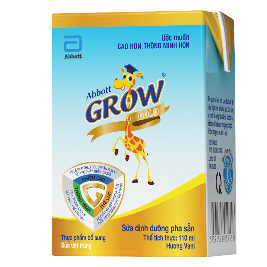 Lốc 04 Sữa Nước Nước Abbott Grow Gold 110ml