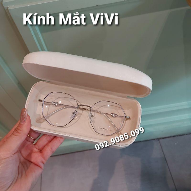 Gọng kính cận dáng vuông lục giác trái tim+ Nhận cắt - viễn - loạn