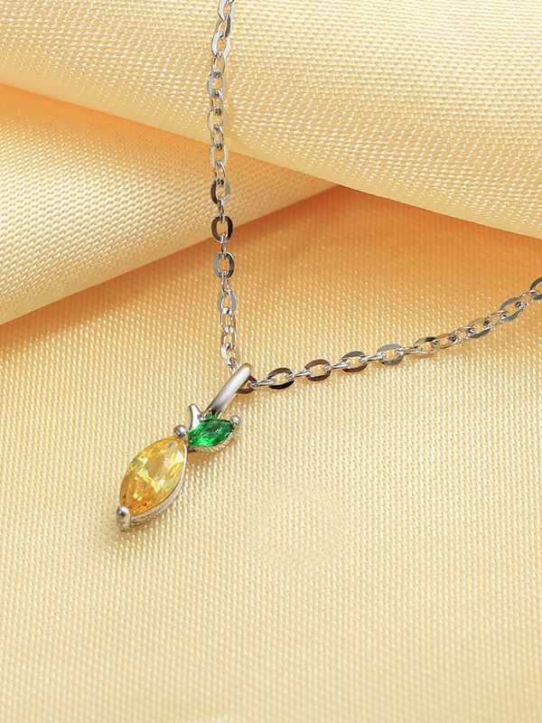 Mặt dây Bạc hình trái cây đính đá JP1028S Jyme Jewelry