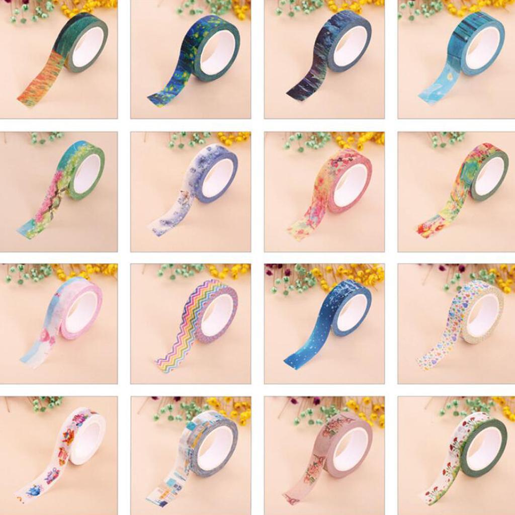 10m Washi Tape Set Masking Tape Scrapbook Decorative Paper Adhesive Sticker