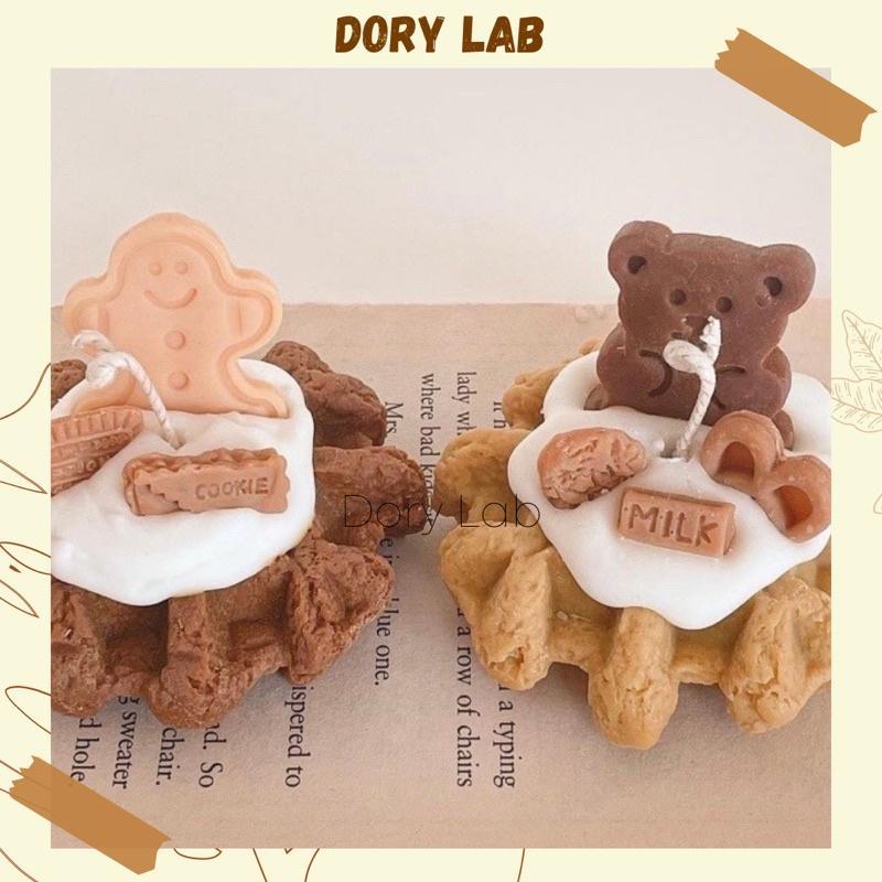 Nến Thơm Bánh Karo Gấu Con Cute Không Khói Hàn Quốc, Phụ Kiện Decor - Dory Lab