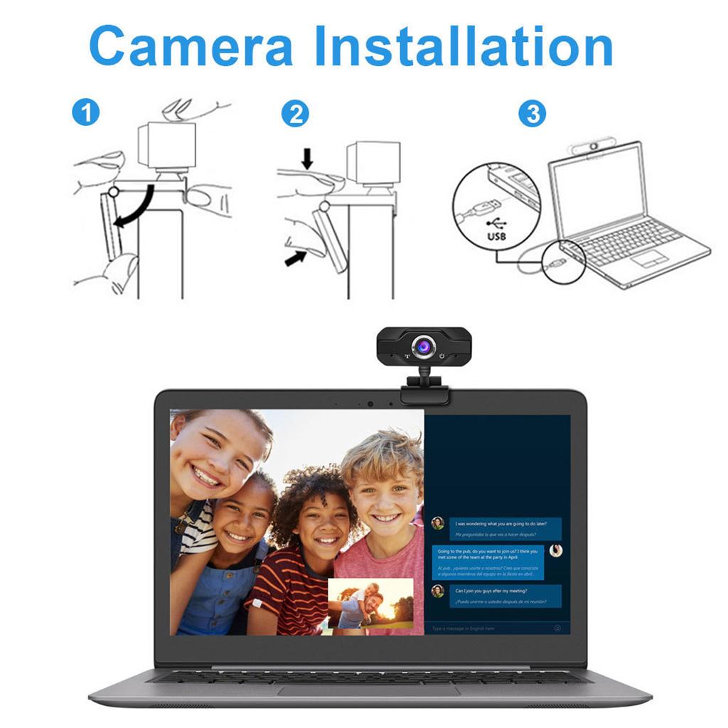 Webcam with Microphone HD Webcam Streaming Computer Web Camera USB Computer Camera for Mac Laptop Desktop Webcam