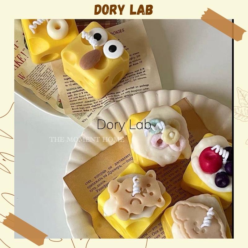 Nến Thơm Phô Mai Vuông Phủ Kem Mix Topping Handmade Không Khói - Dory Lab
