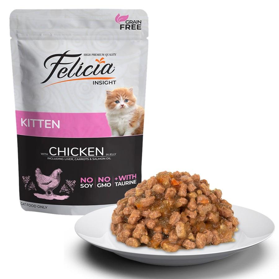 Pate Vị Gà Cho Mèo Con Felicia Kitten Chicken In Jelly 85g - Xuất Xứ Litva Châu Âu