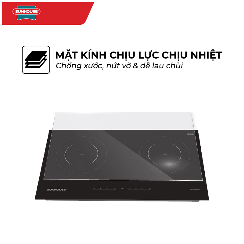 Bếp Âm Từ Đôi Sunhouse SHB9005-EC (3600W) - Hàng Chính Hãng