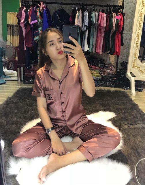 Bộ Pijama lụa satin tay ngắn quần dài mịn đẹp