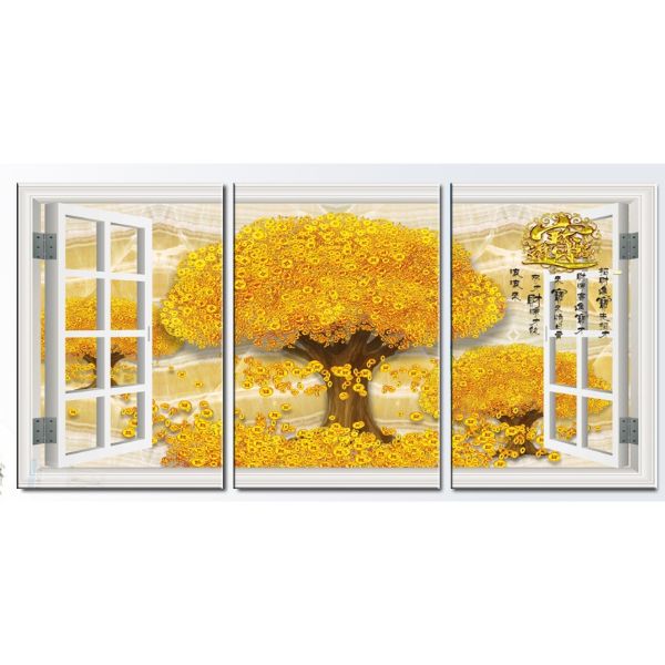 Tranh Treo Tường Hiện Đại Phòng Khách - Kim Tiền T3M---11136