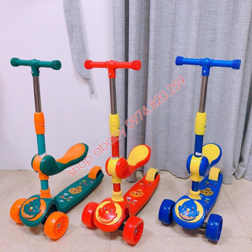 Xe Trượt Scooter 3 Bánh Đèn Led Phát Sáng - Xe trượt gấp gọn thông minh Cho bé 3-8 tuổi