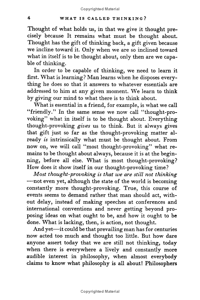Sách ngoại văn: Harper Perennial Modern Thought - What Is Called Thinking?