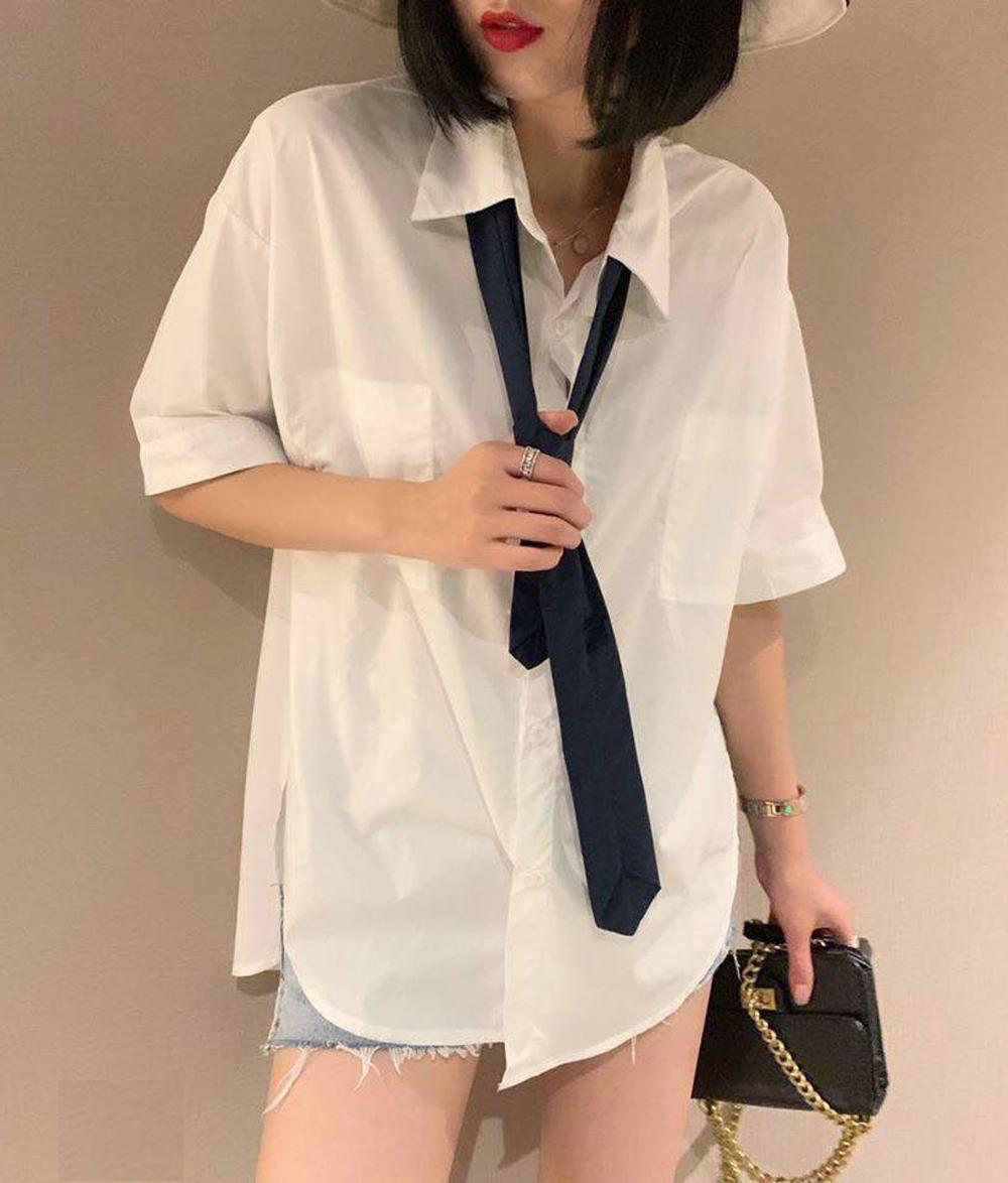 áo Sơ Mi Nữ Trắng Thụng Giá Tốt T072023  Mua tại Lazadavn