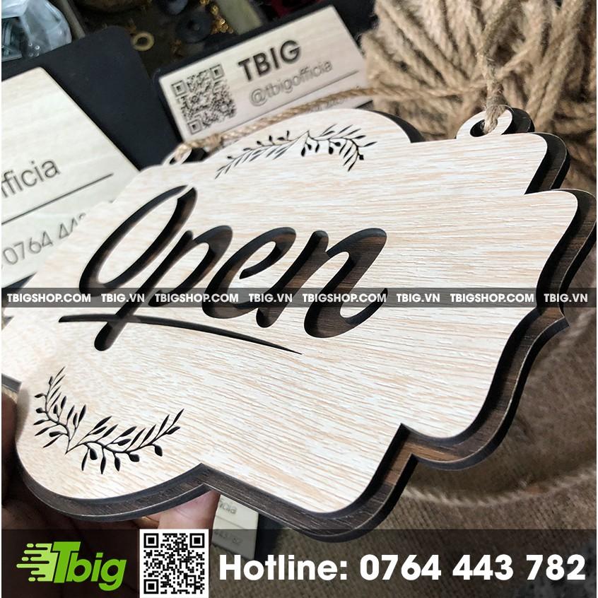 Bảng Open / Closed 2 lớp bằng gỗ 2 mặt dạng treo - Mẫu OC01
