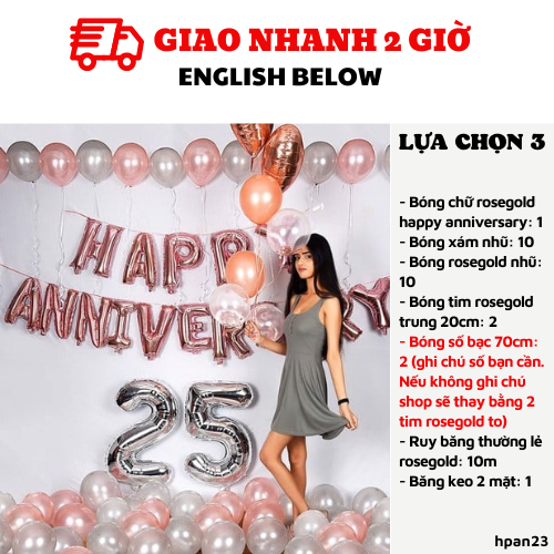 Bộ bong bóng trang trí lễ kỷ niệm tình yêu Happy Anniversary hpan23