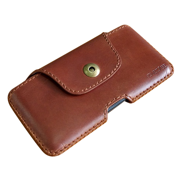 Bao Da Đeo Lưng Dành Cho iPhone Xs Max Da Sáp Nâu Bò