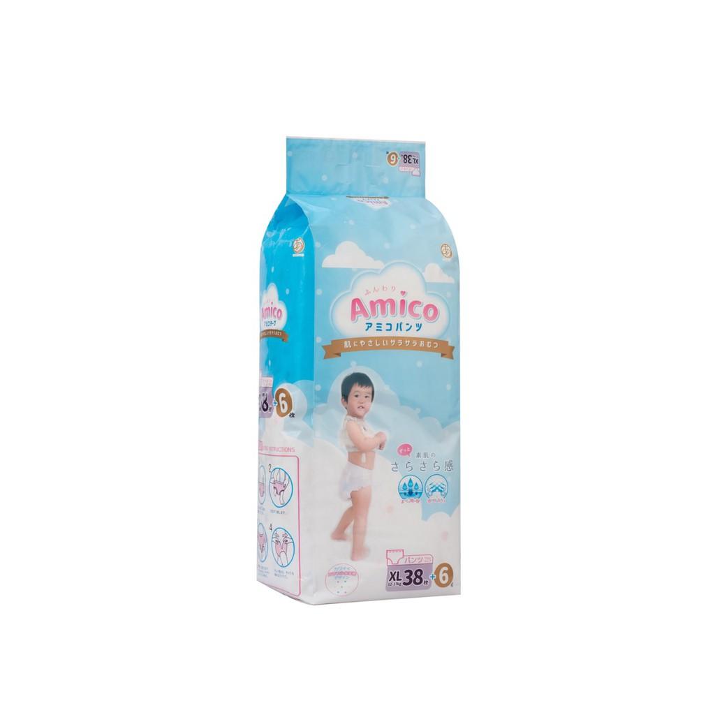 Bỉm - Tã quần Amico size XL 38 + 6 miếng (Cho bé 12- 17kg)