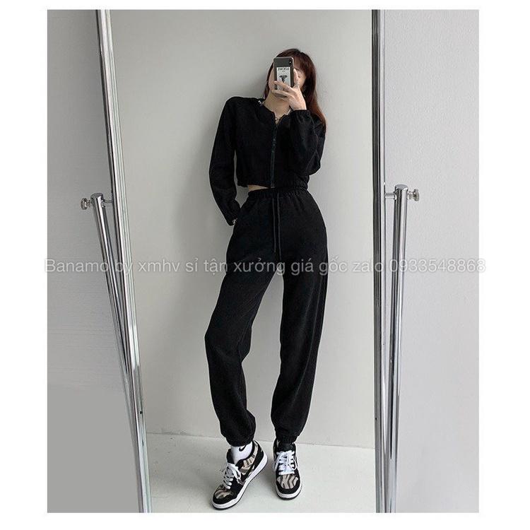 Quần jogger nỉ da cá ống suông bo gấu Unisex kiểu dáng thể thao siêu hot thời trang 297