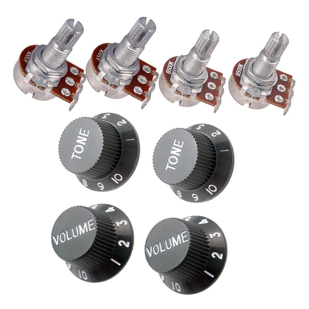 Guitar 500K 18MM Split Shaft Potentiometer Volume   Control Knob