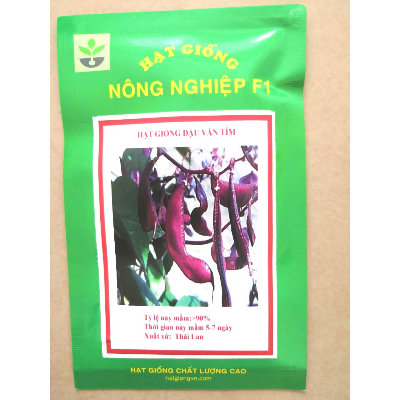 Gói 20 hạt giống đậu ván tím lên mầm 90%