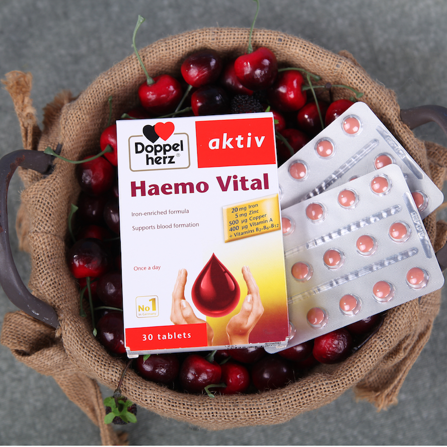 Viên uống bổ sung sắt và vitamin, ngừa thiếu máu DoppelHerz Aktiv Haemo Vital
