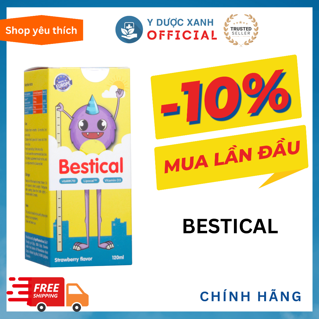 BESTICAL, 120ml, Siro bổ sung canxi, hỗ trợ xương răng cho bé - Y Dược Xanh