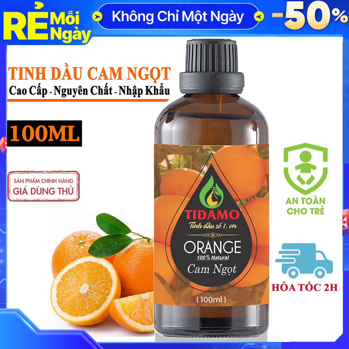 Tinh Dầu Cam Ngọt Nguyên Chất Nhập Khẩu 100ML (ORANGE) - Tinh dầu Cam Xông Phòng, Khuếch Tán Tinh Dầu Giúp Thư Giãn Tinh Thần, Khử Mùi, Xua Đuổi Côn Trùng