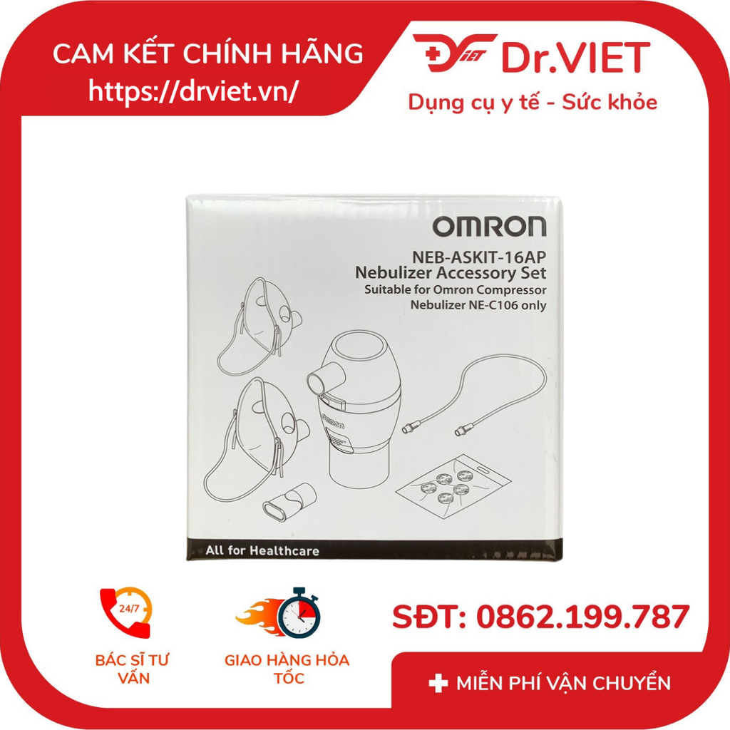 Bộ phụ kiện Omron NE-C106 chính hãng - Dùng cho máy xông khí dung OMRON NE-C106