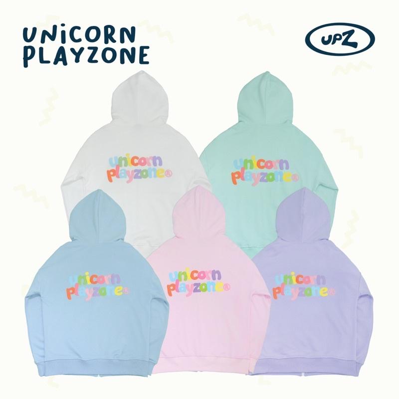 UPZ Áo Khoác Hoodie Dây Kéo In Unicorn Play Zone Chữ Bảy Màu