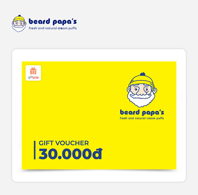 Phiếu Quà Tặng Beard Papa's 30K