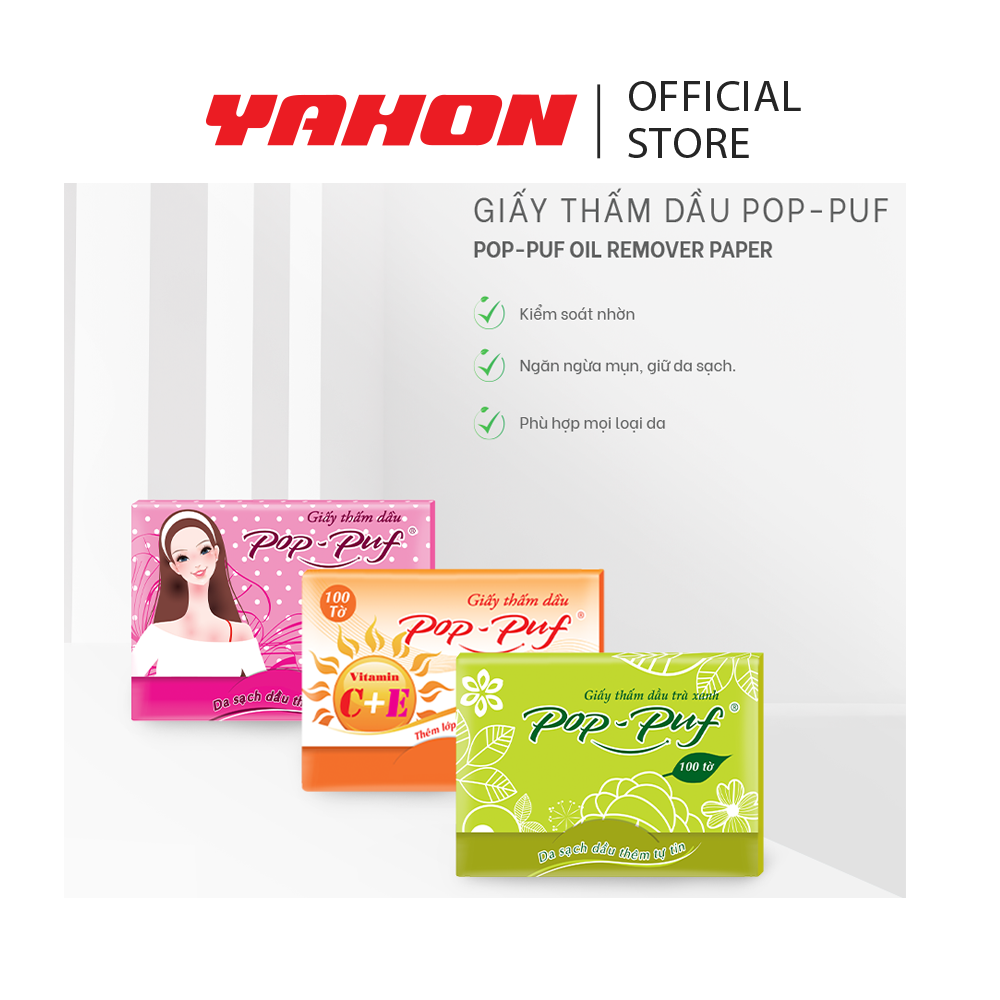 Combo 12 Hộp Giấy Thắm Dầu POP-PUF , 100 Tờ/Hộp