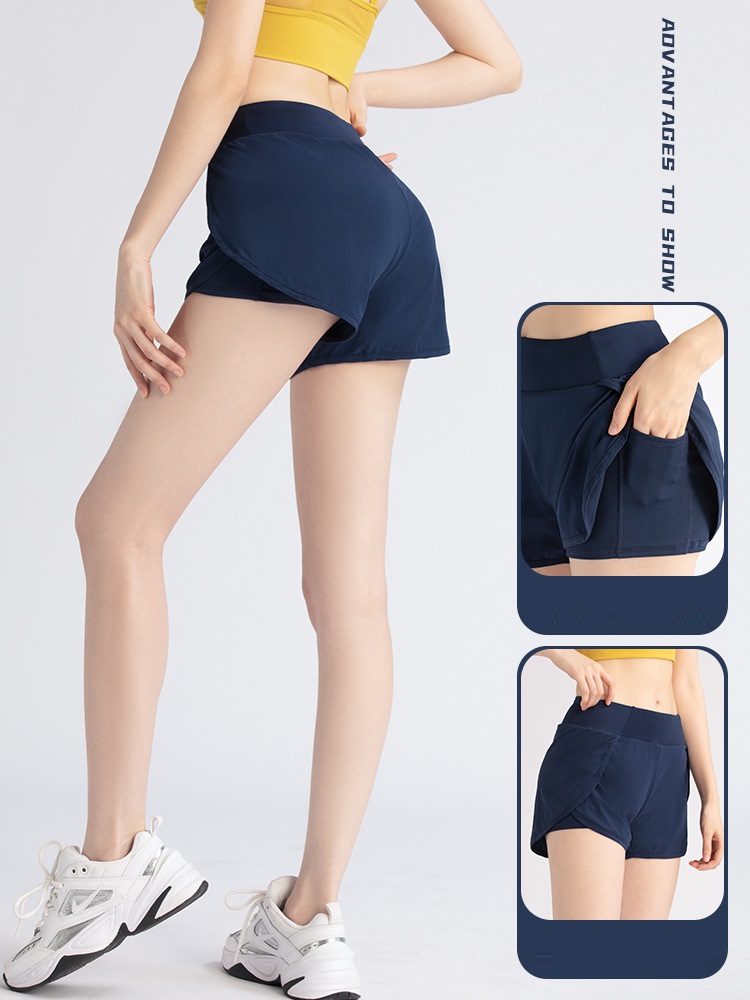 Bộ quần áo tập gym, chơi tennis nữ có túi đùi, gồm áo thun và quần short