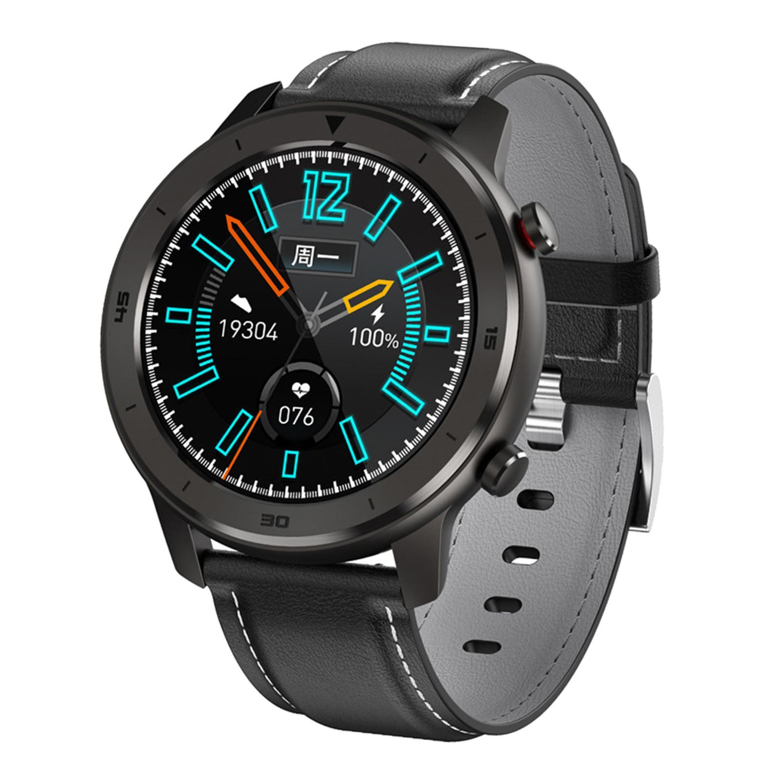 DT78 Smart Wrist Watch Bracelet Black PU Leather