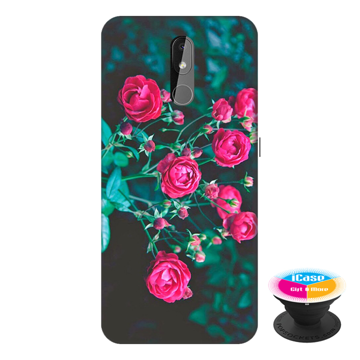 Ốp lưng điện thoại Nokia 3.2 hình Hoa Hồng Đỏ tặng kèm giá đỡ điện thoại iCase xinh xắn - Hàng chính hãng