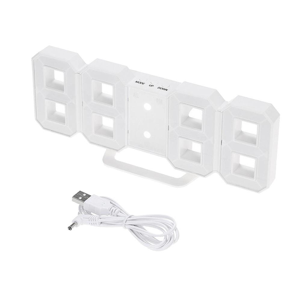 3D LED Digital Clock Wall Table Desktop Alarm Clock For Home Office