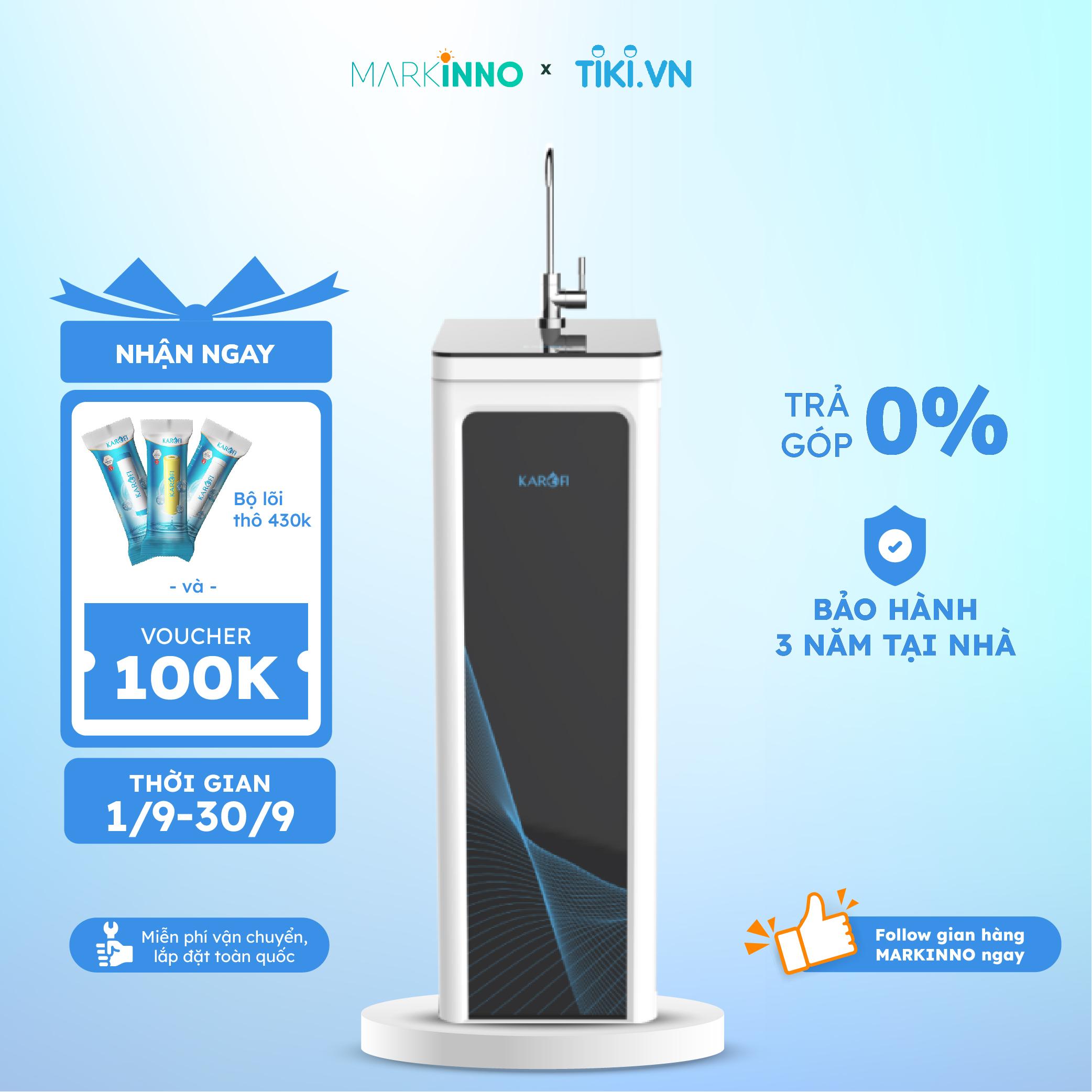 Máy lọc nước KAROFI KAQ-O06 dung tích 20L công nghệ lõi lọc smax, màng RO 100GPD chuẩn Mỹ hàng chính hãng