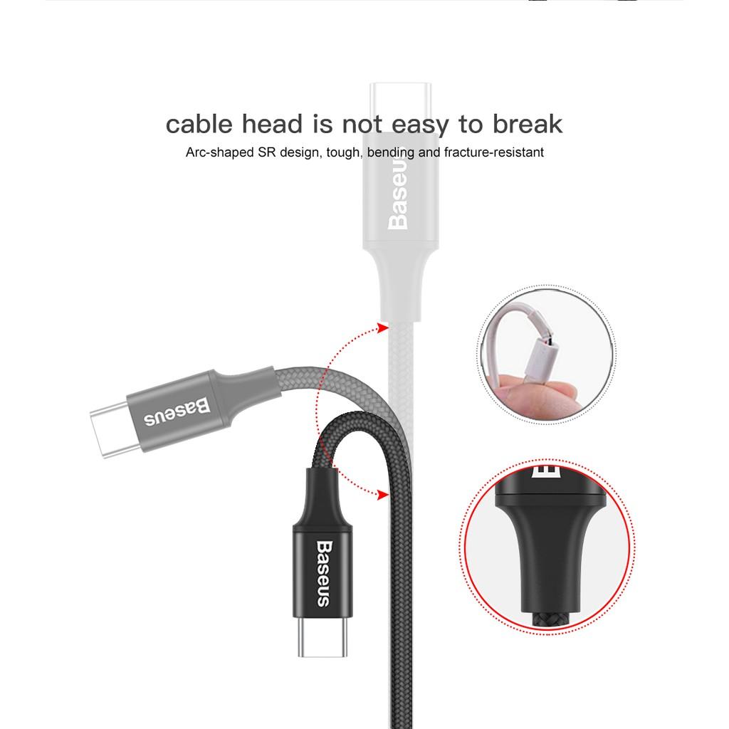 Cáp sạc nhanh Baseus Type C Rapid Series cho Samsung 2A, Quick charge, LED Light indicator - Hàng Chính Hãng